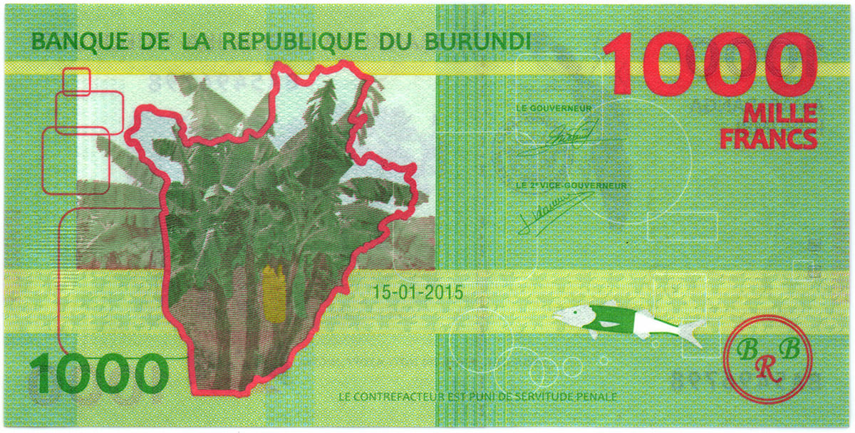 1000 франков Бурунди 2015