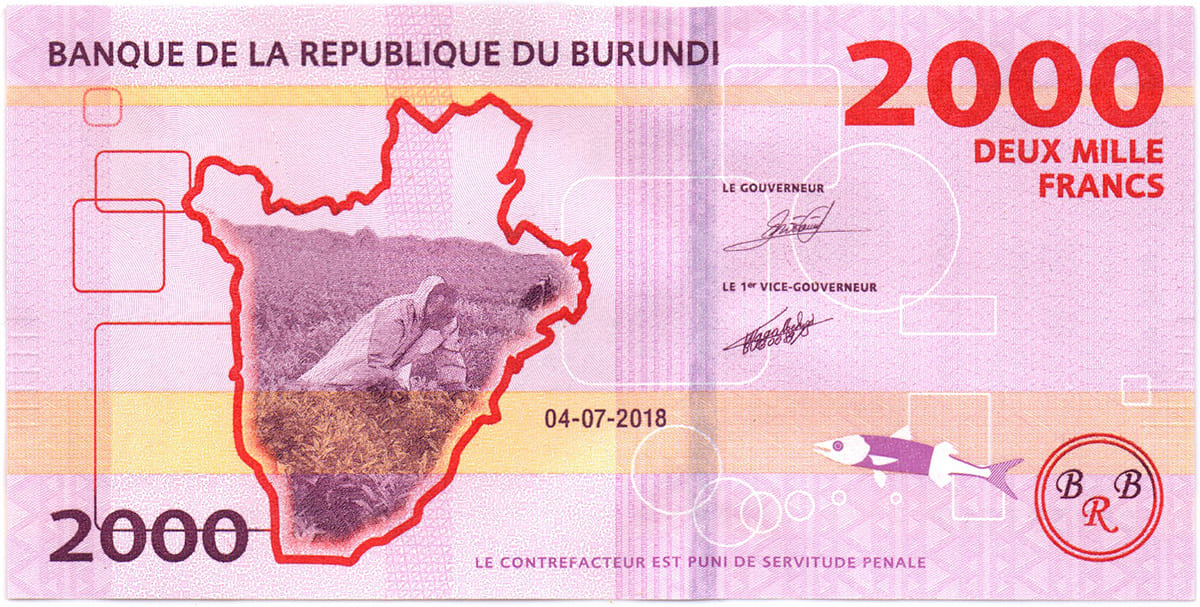 2000 франков Бурунди 2018