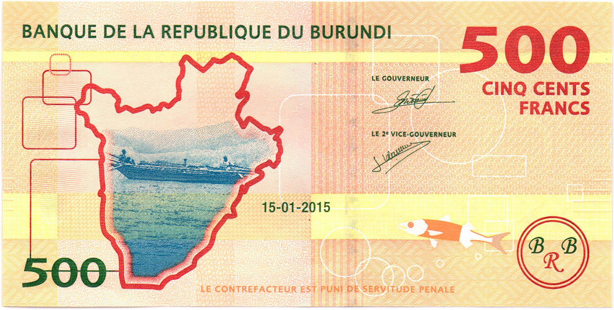 500 франков Бурунди 2015