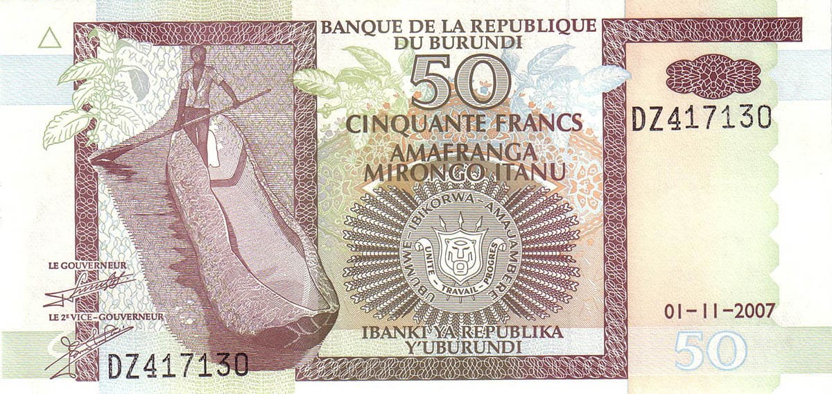 50 франков Бурунди 2007