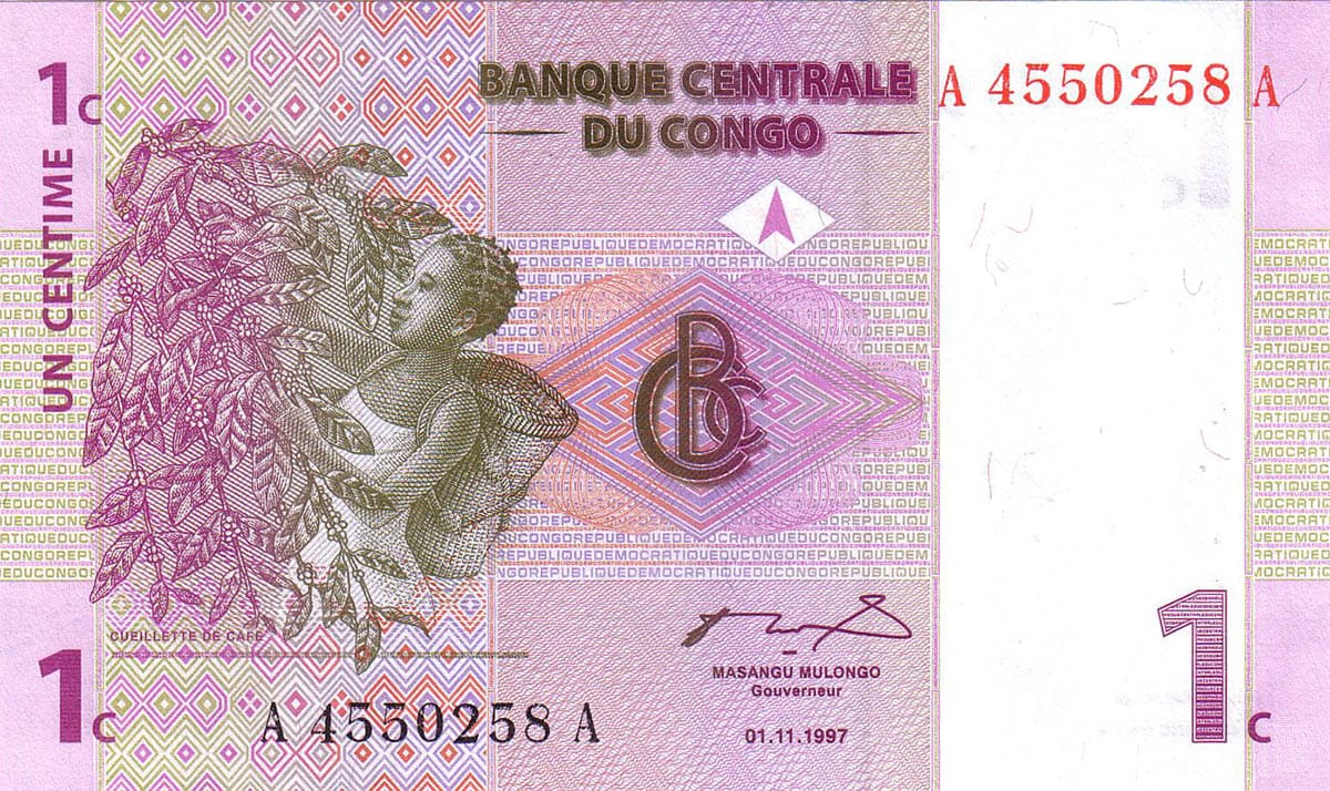1 сантим  Конго 1997