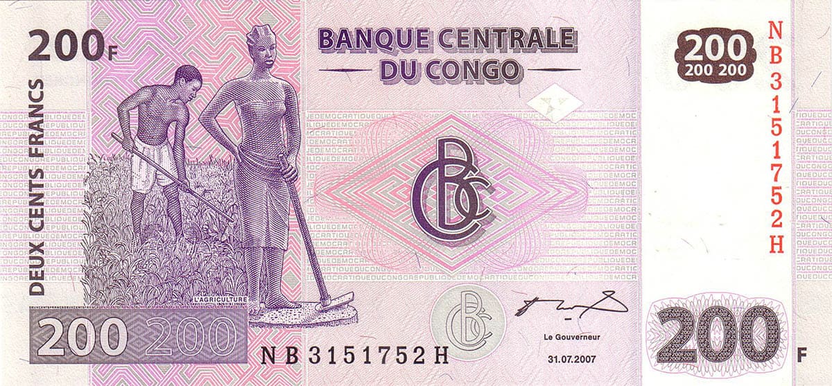 200 франков  Конго 1997