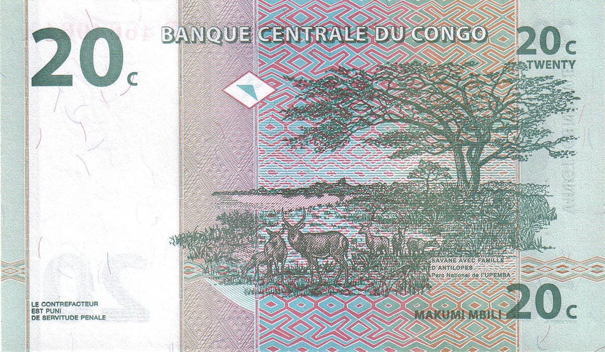20 сантим  Конго 1997