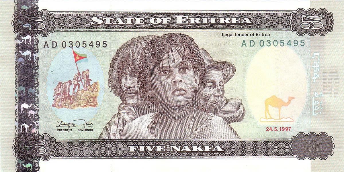 5 накфа Эритреи 1997