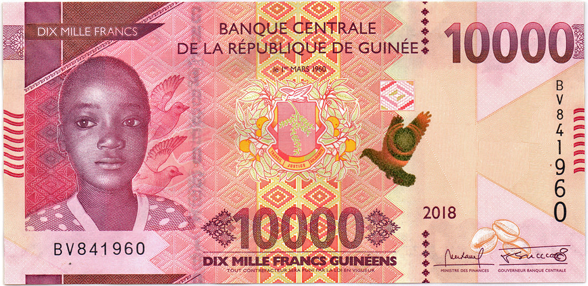 10 000 франков Гвинеи 2018
