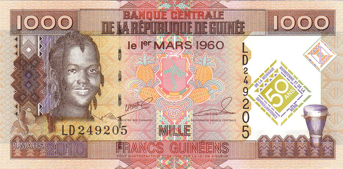 1000 франков Гвинеи 2010
