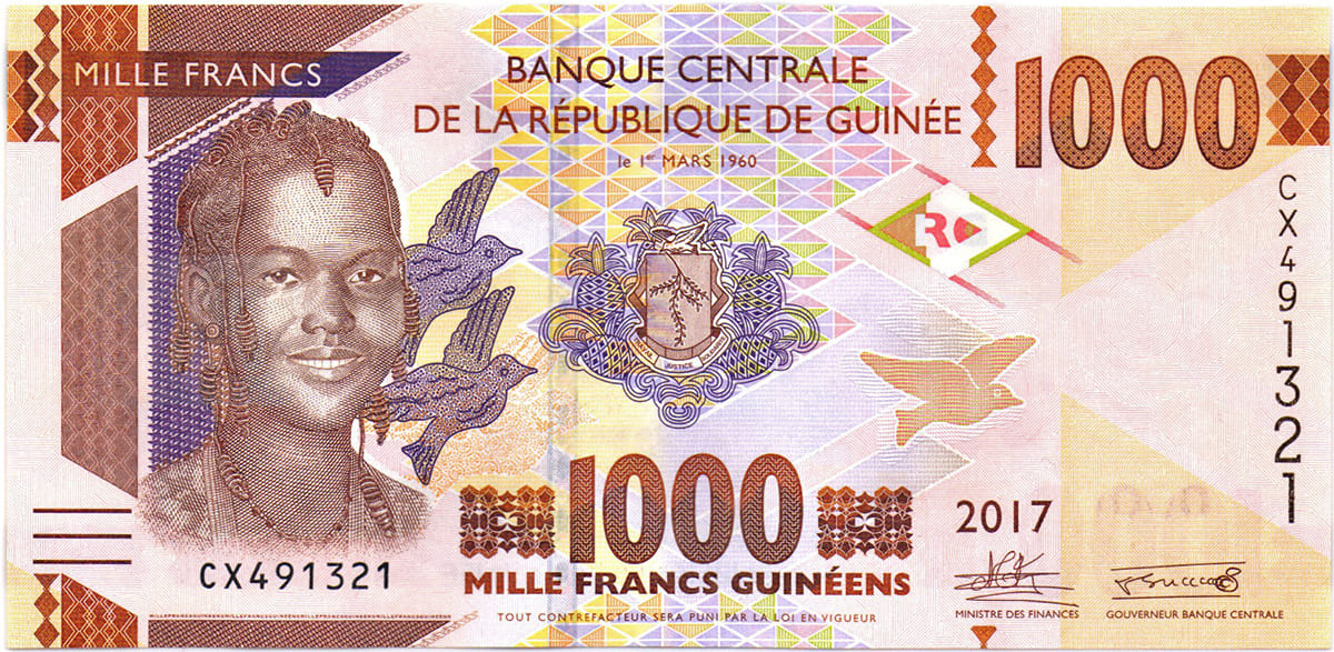 1000 франков Гвинеи 2017