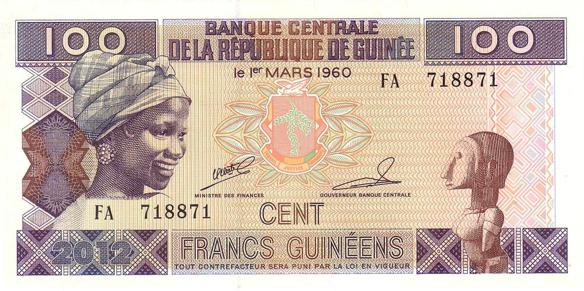 100 франков Гвинеи 2012
