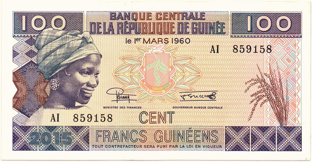 100 франков Гвинеи 2015