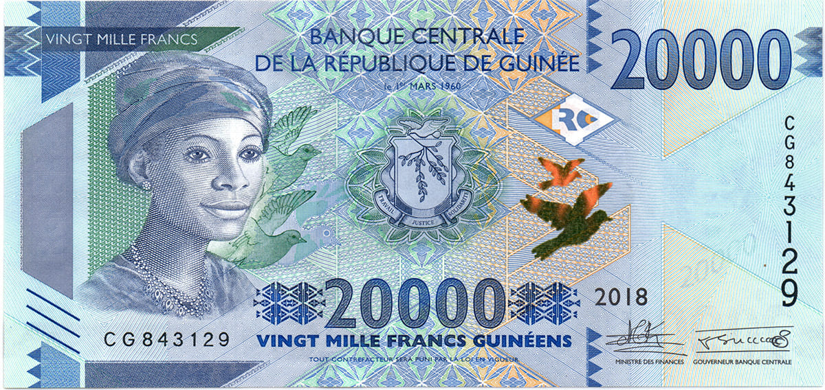 20 000 франков Гвинеи 2018