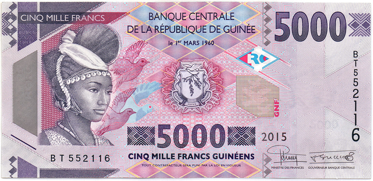 5000 франков Гвинеи 2015