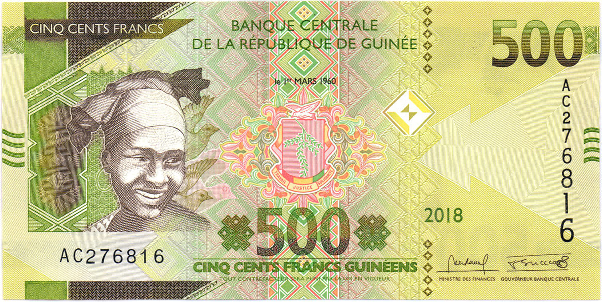 500 франков Гвинеи 2018
