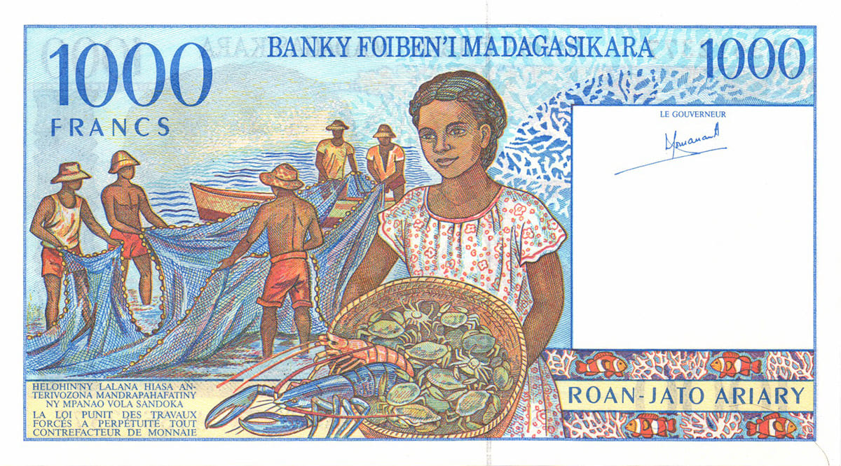 100 франков  Мадагаскара 1994