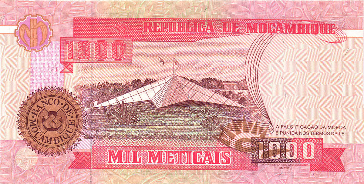 1000 метикалов  Мозамбика 1991