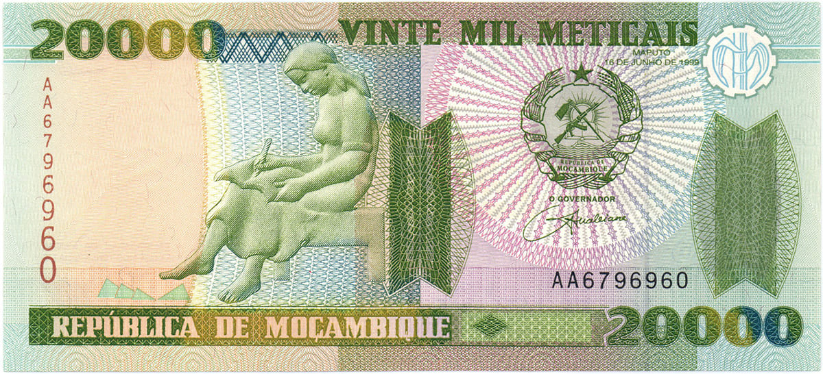 20 000 метикалов  Мозамбика 1991