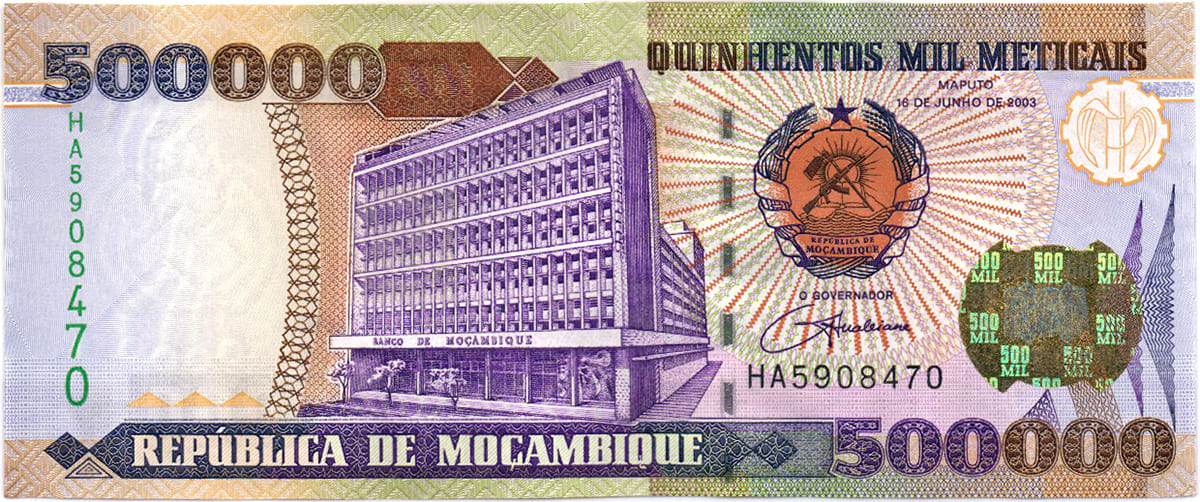 500 000 метикалов  Мозамбика 2003