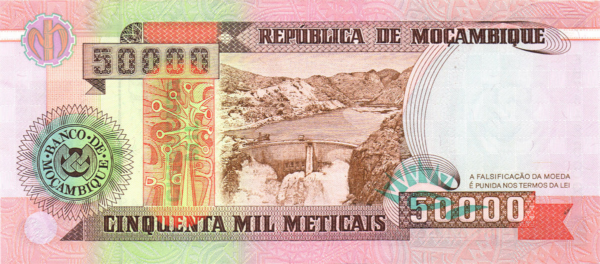 50 000 метикалов  Мозамбика 1993