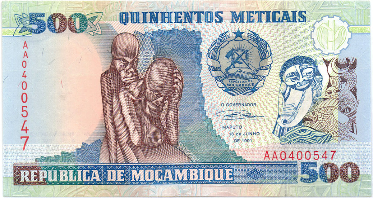 500 метикалов  Мозамбика 1991