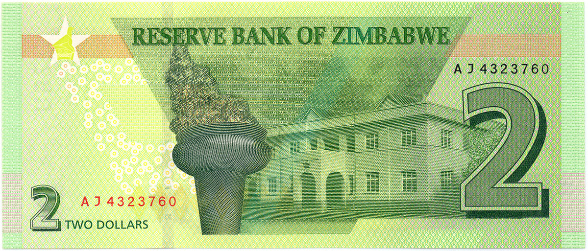 2 доллара Зимбабве 2019