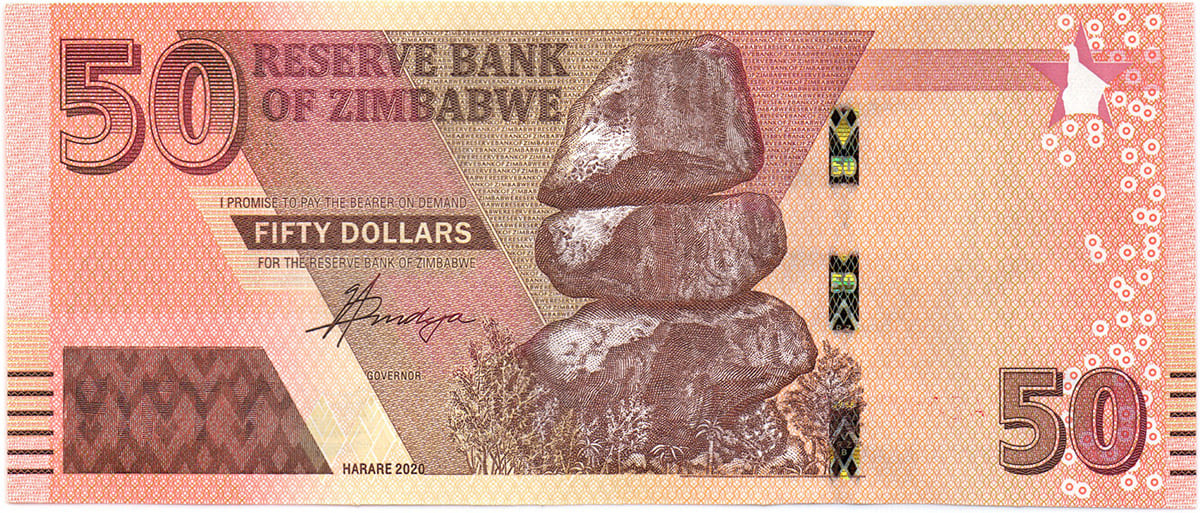 50 долларов Зимбабве 2020
