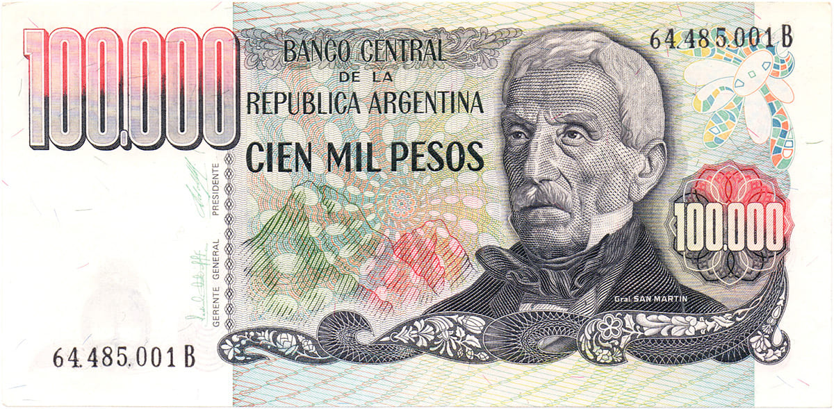 100 000 песо Аргентины 1979