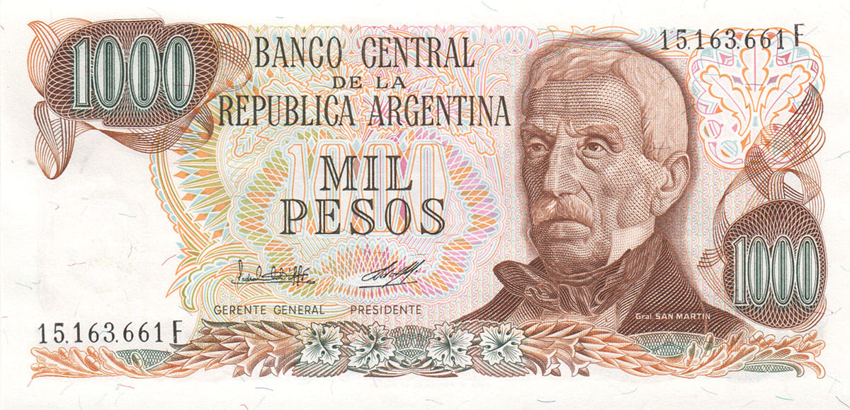 1000 песо Аргентины 1976