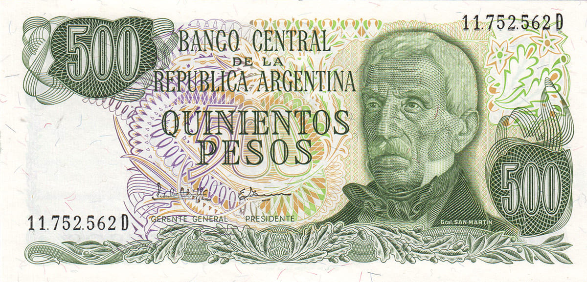 500 песо Аргентины 1976