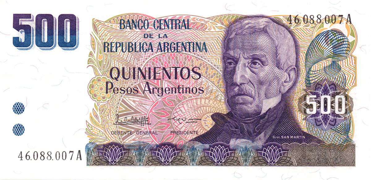 500 песо Аргентины 1984