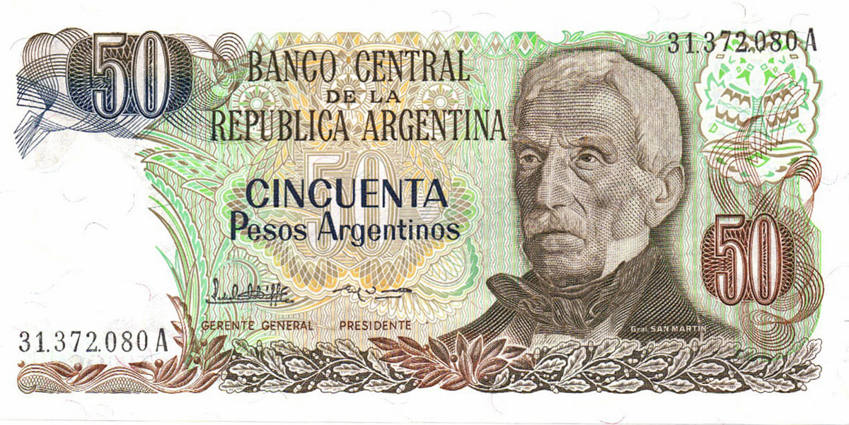 50 песо Аргентины 1984