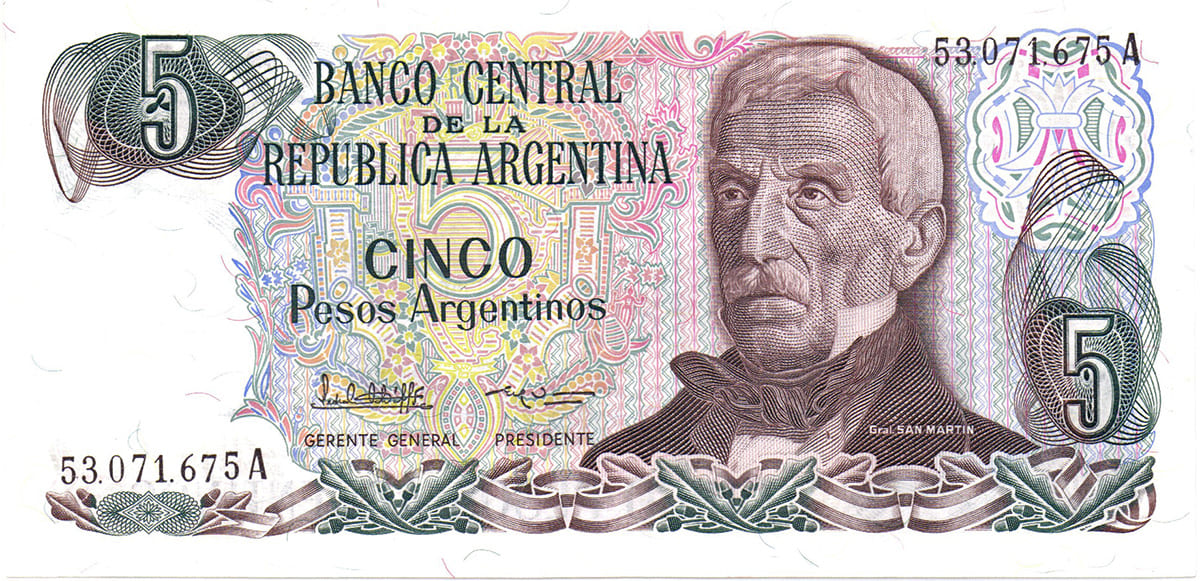 5 песо Аргентины 1983