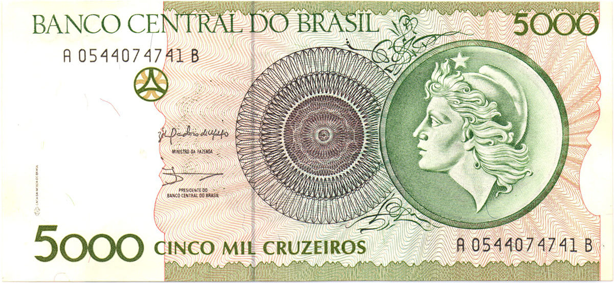 5000 крузейро Бразилии 1990