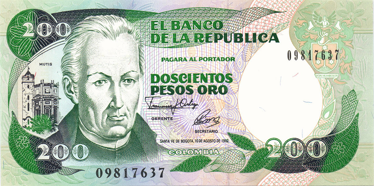200 песо Колумбии 1992