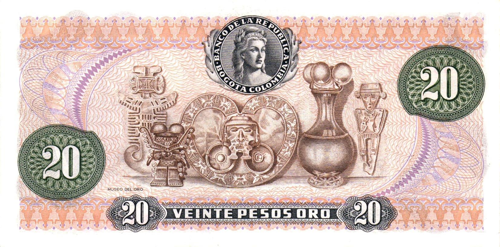 20 песо Колумбии 1982