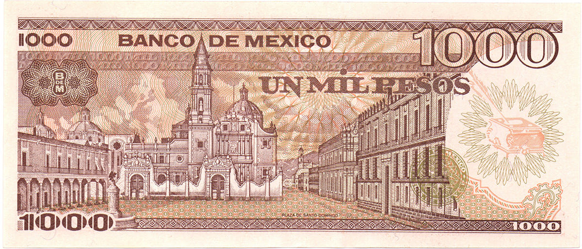1000 песо Мексики 1985
