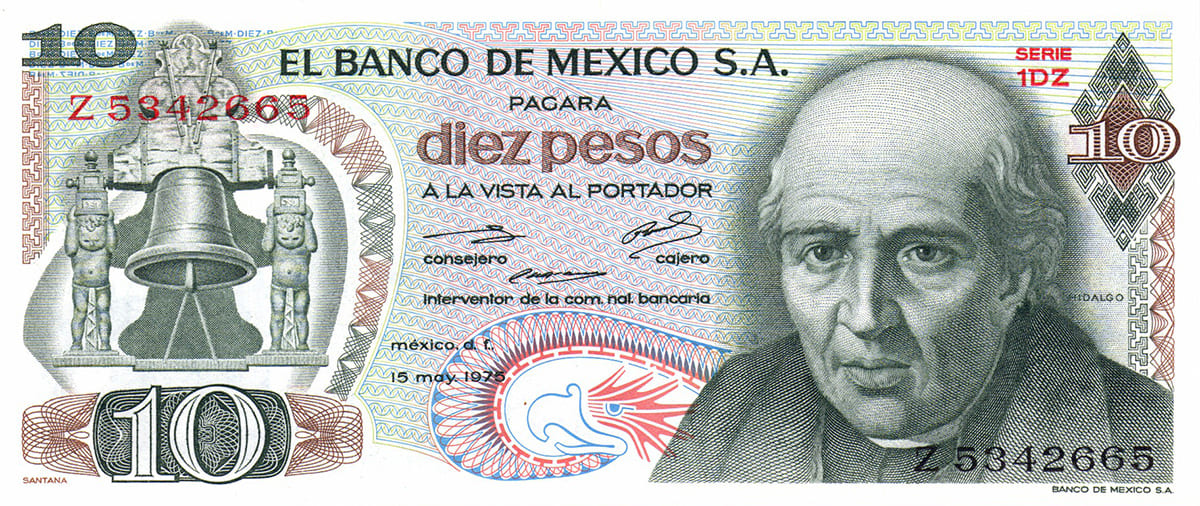 10 песо Мексики 1971