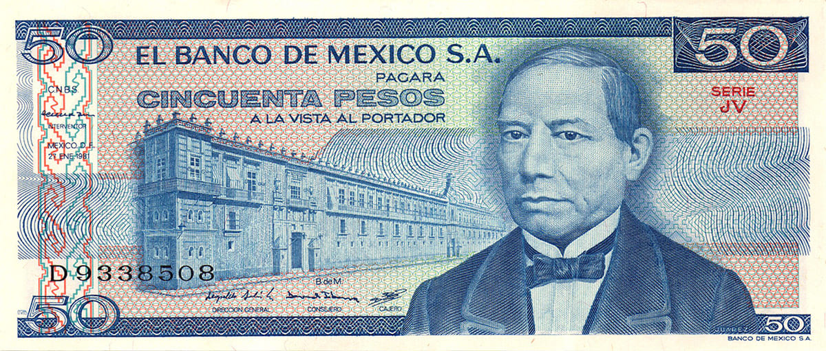 50 песо Мексики 1981