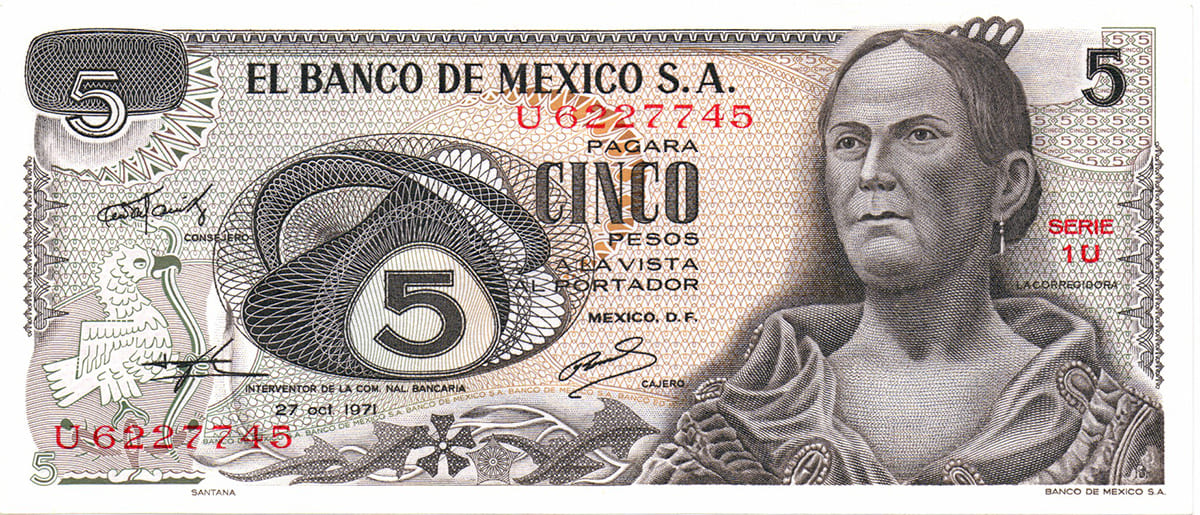 5 песо Мексики 1971