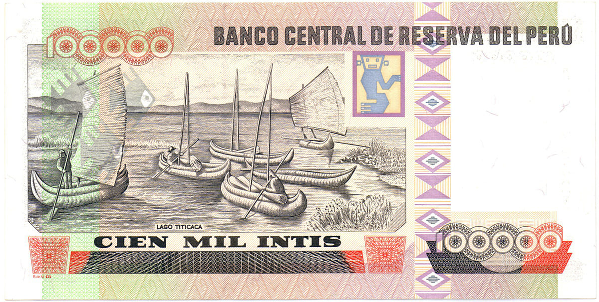 100 000 инти Перу 1989