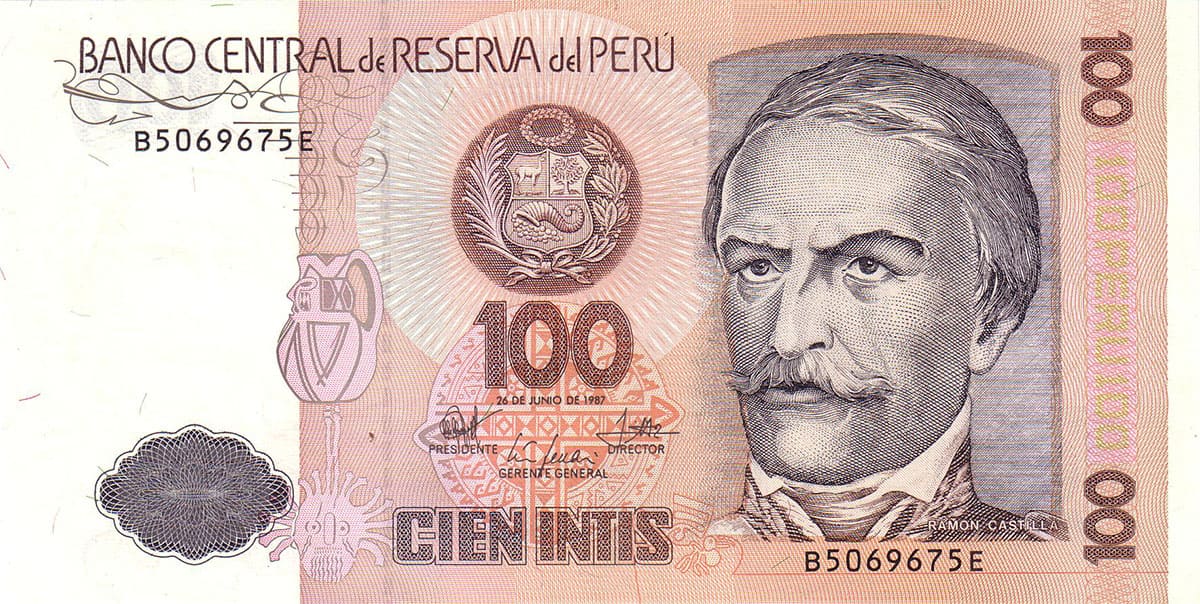 100 инти Перу 1987