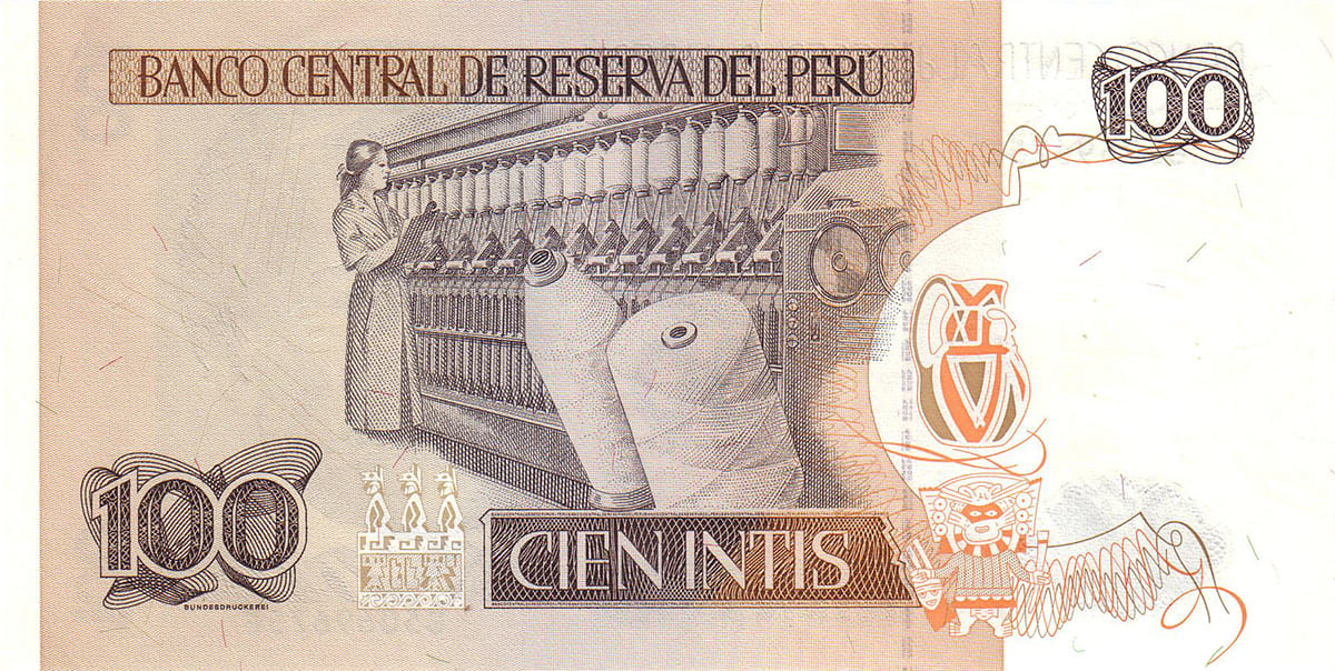 100 инти Перу 1987