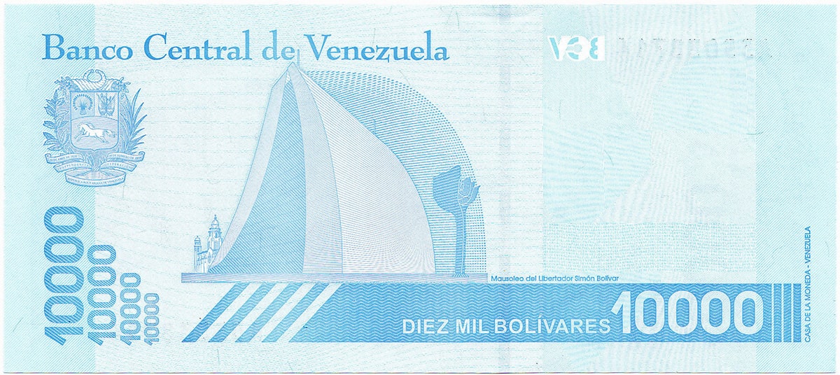 10 000 боливаров Венесуэлы 2019
