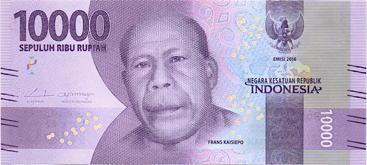 10 000 рупий Индонезии 2016