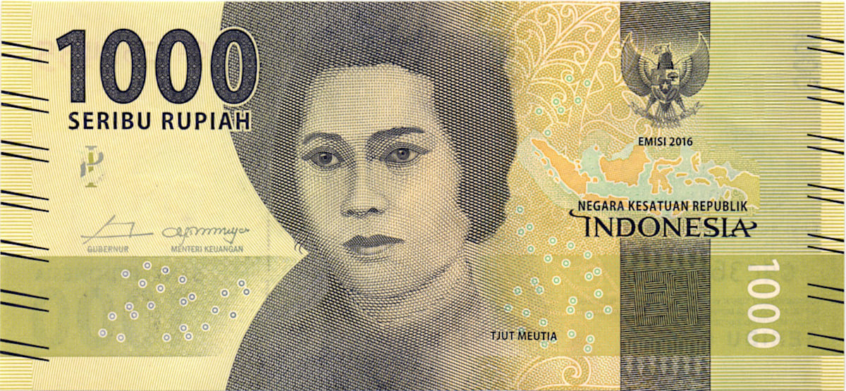 1000 рупий Индонезии 2016