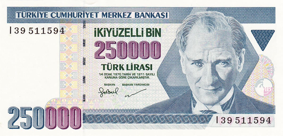 250 000 лир Турции 1998