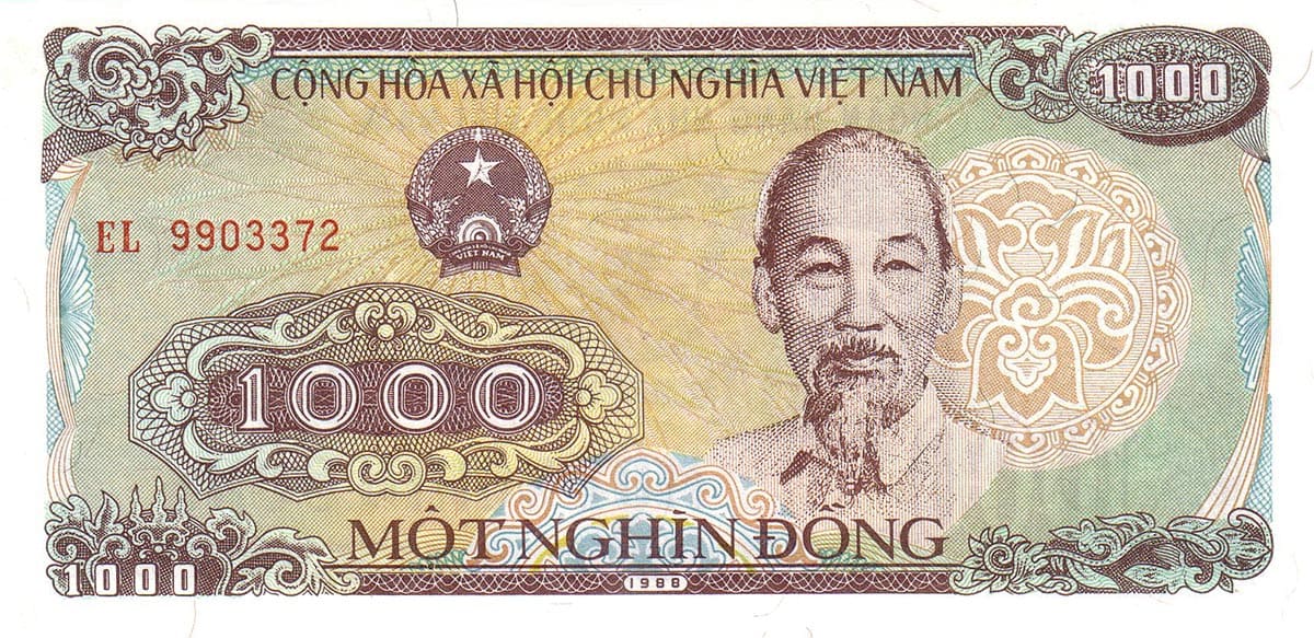 1000 донг Вьетнама 1988