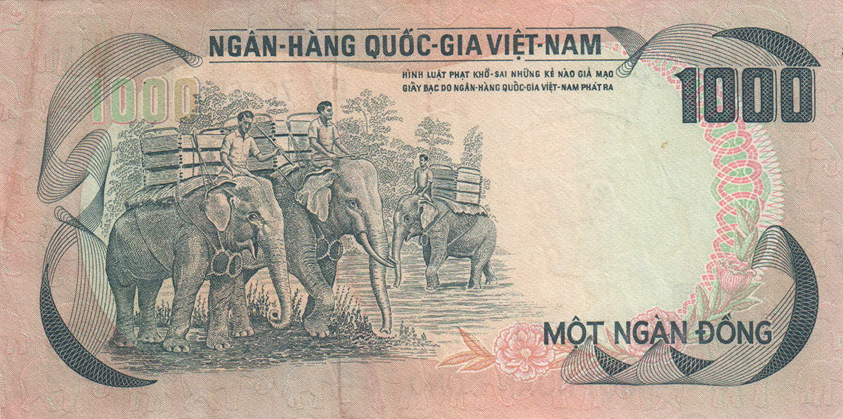1000 донг Южного Вьетнама 1972