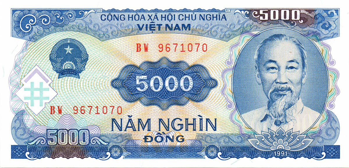 5000 донг Вьетнама 1991