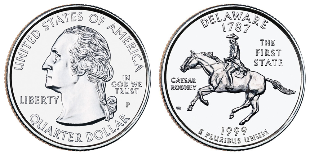 25 центов Делавэр (1999) из серии "50 штатов"