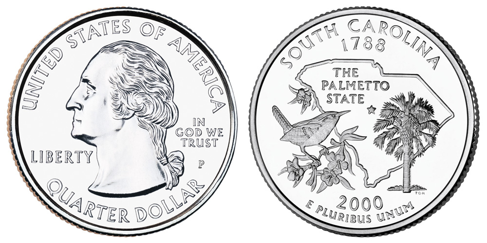 25 центов США Южная Каролина (2000)