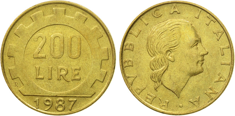 200 лир Италии 1987
